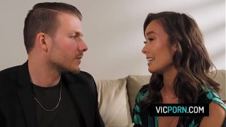 Cheating asian wife Christy Love fucks with her lover while husband is at work